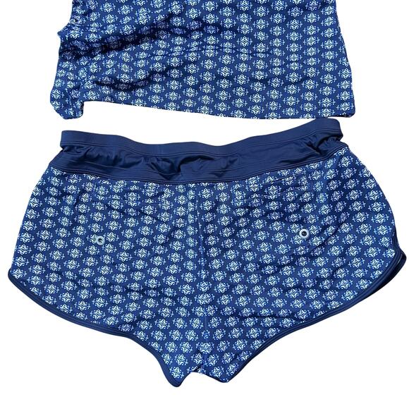 ATHLETA Tangier Tankini‎ Blue Geometric Print Swim Top and Kara Shorts 38 B/C - Picture 4 of 13